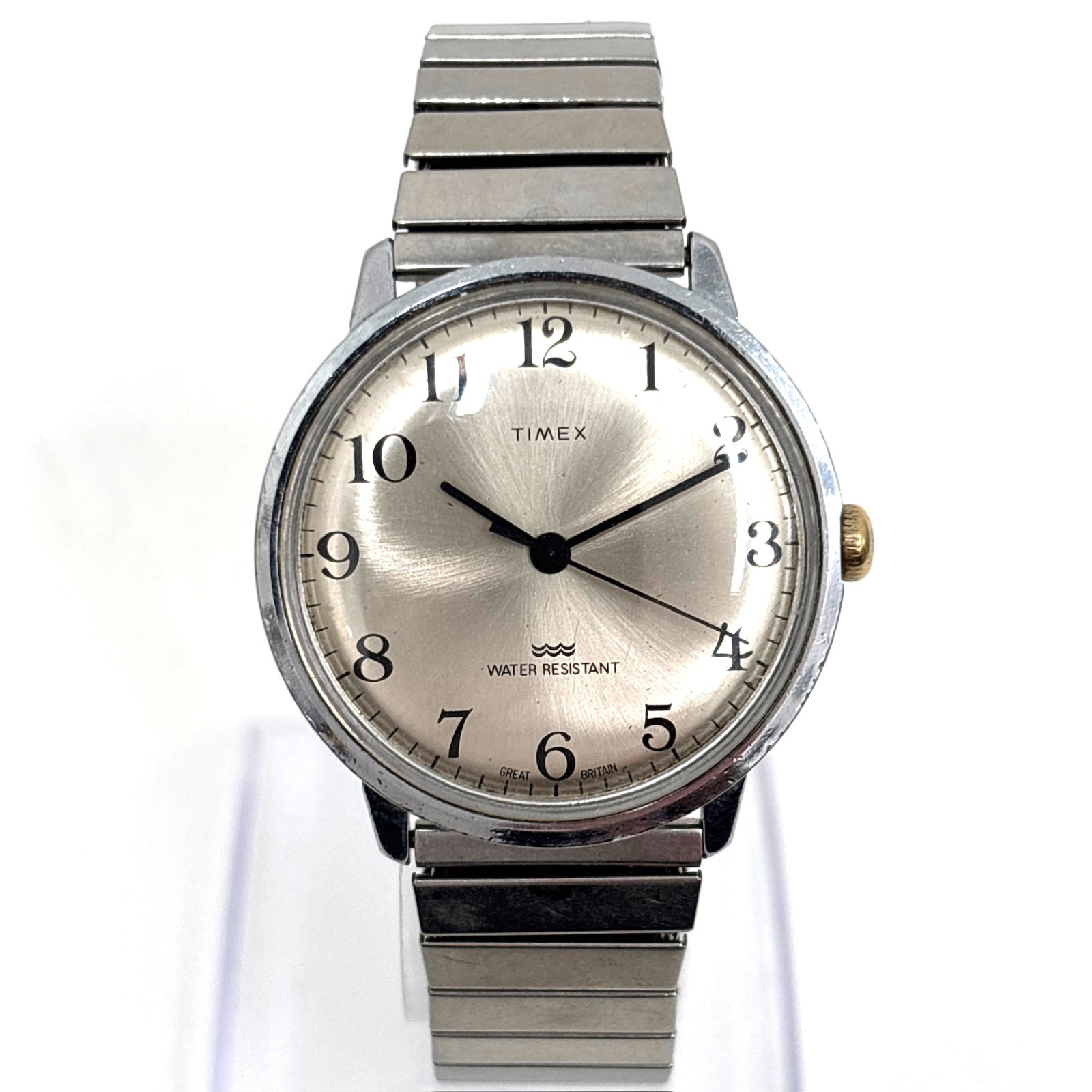 Vintage 1970s Timex Marlin Manual 35mm Great Britain Sunburst Dial Running