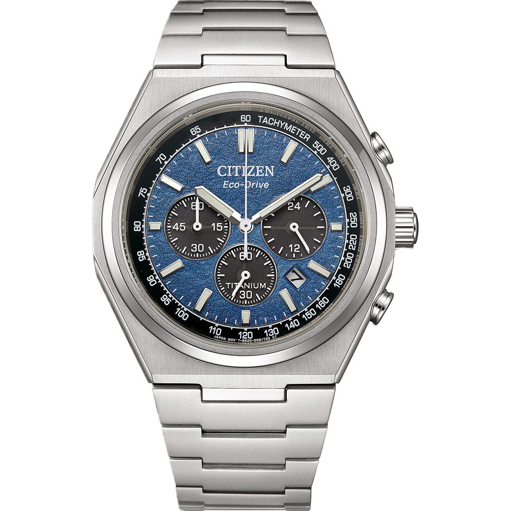 CITIZEN CA4610-85L “ZENSHIN” CHRONOGRAPH SUPER TITANIUM BLUE DIAL WATCH