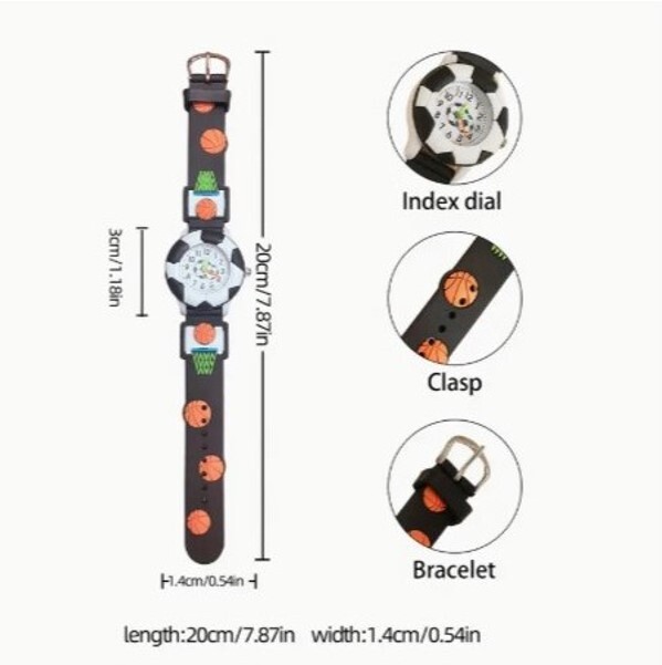 Kids Basketball Hoop Fashion Boys Wrist Watch for 3-17 Years Old