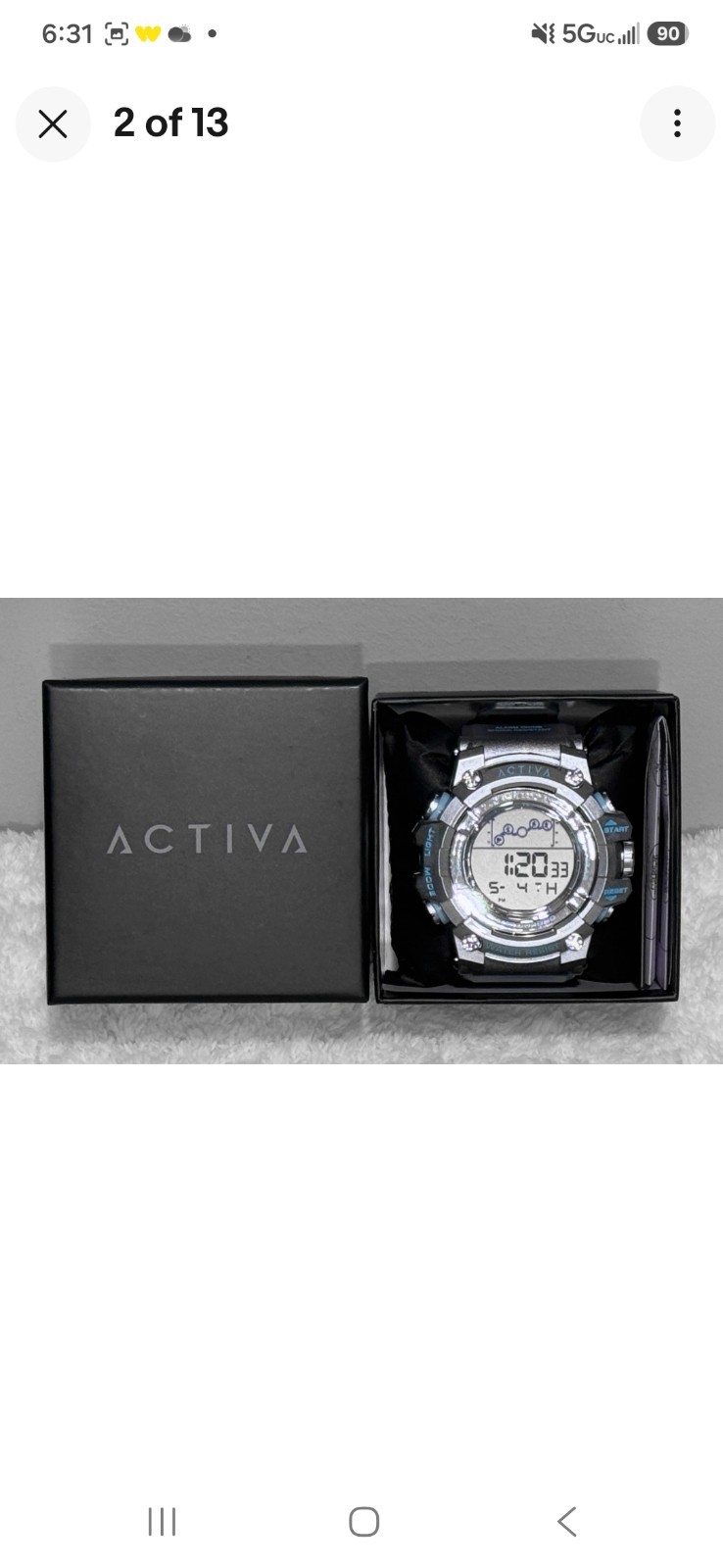 Activa X Invicta Digital 50mm Unisex Chrono Sports Watch – Silver (ACW8082-025)