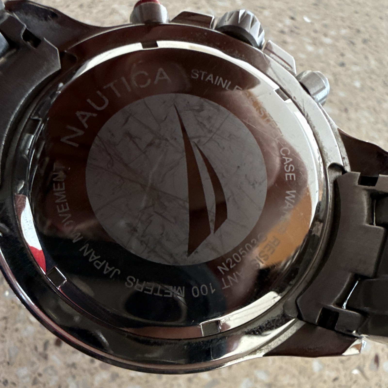 Nautica Quartz Chronograph Date 100m White Dial Silver Steel Bracelet 45mm
