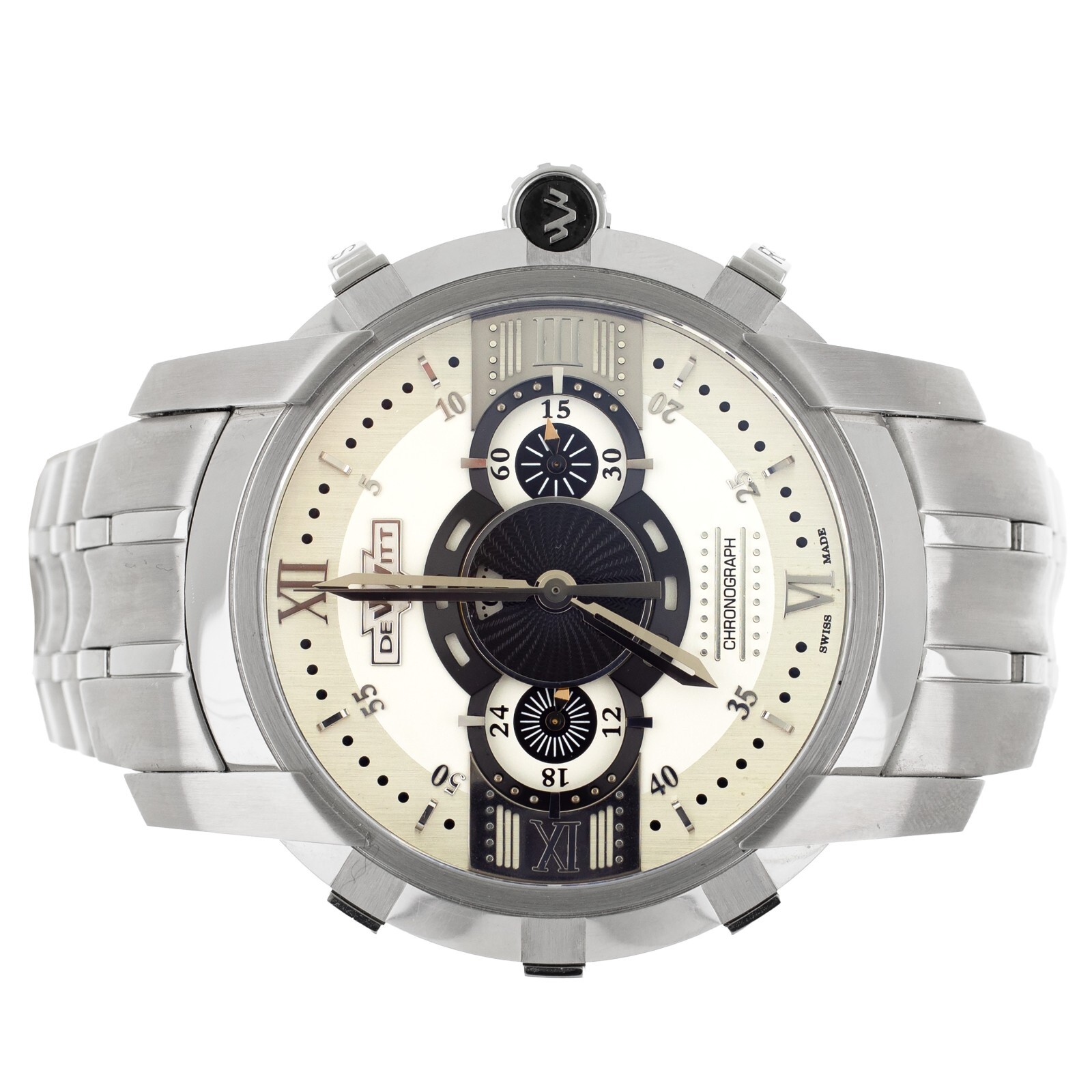 DeWitt Furtive Chronograph Steel Silver Dial 46mm FTV.CHR.002.5 Full Set