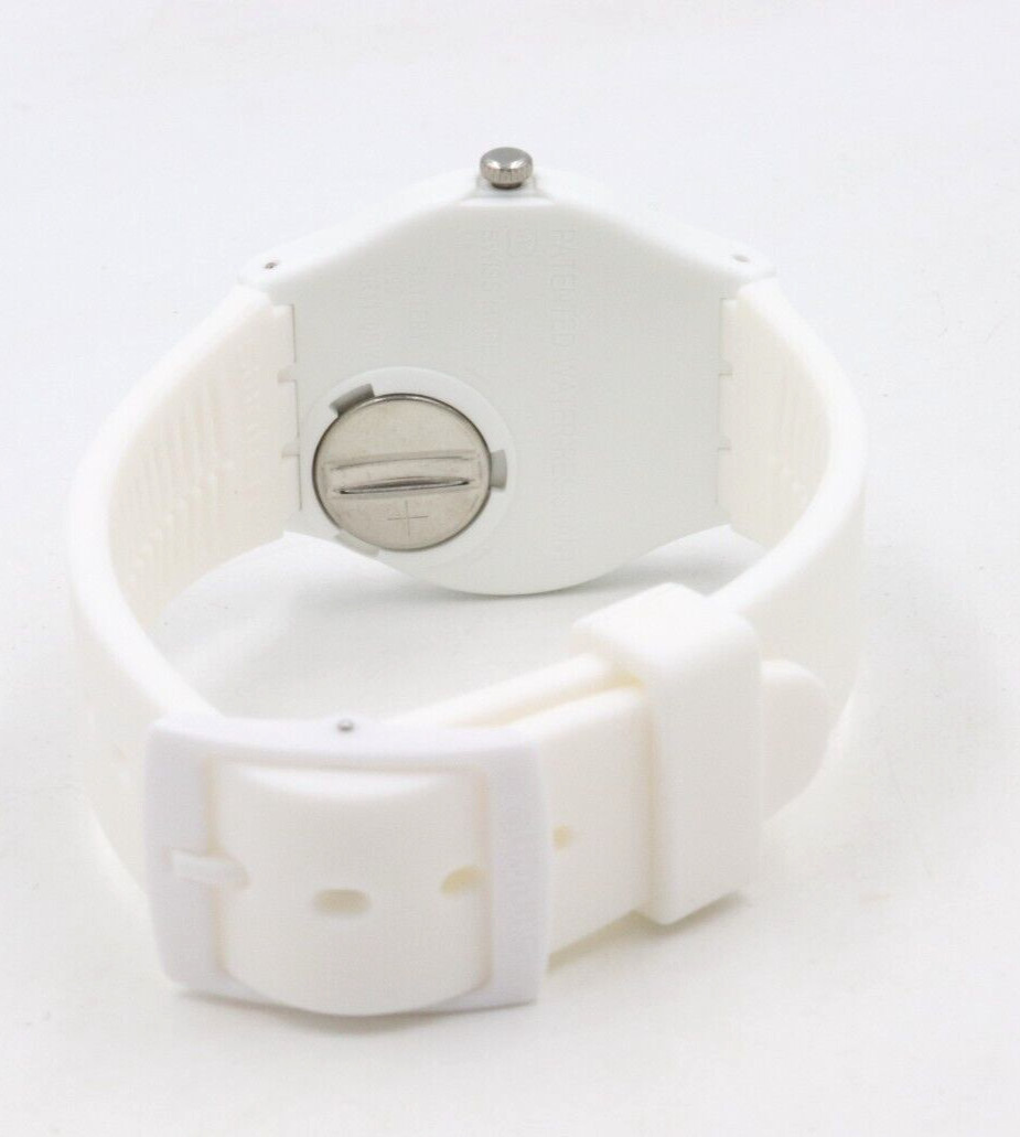 New Swiss Swatch Originals SOMETHING WHITE Silicone Watch 34mm GW194 $60