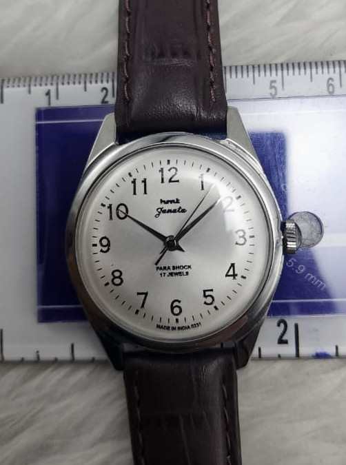 HMT Janata White Dial Para Shock 17 Jewels Handwinding For Men’s Wrist Watch