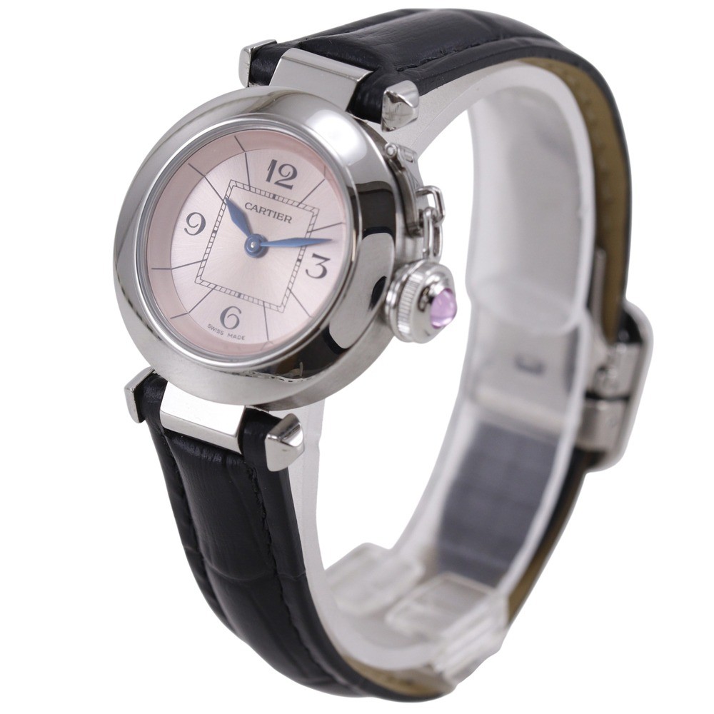 CARTIER Mispacha Watches W3140026 pinkDial Stainless Steel/leather Quartz …