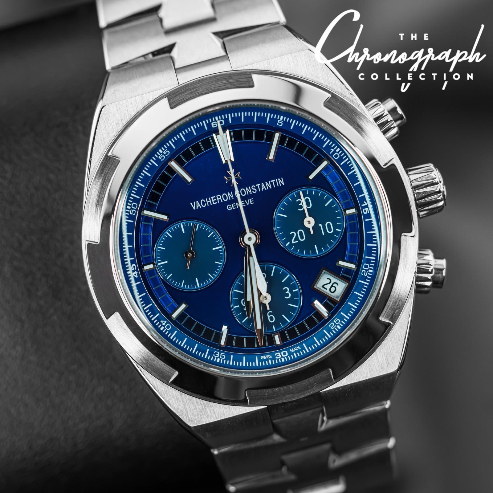 Vacheron Constantin Overseas Chronograph Blue Dial 5500V B&P Excellent Condition