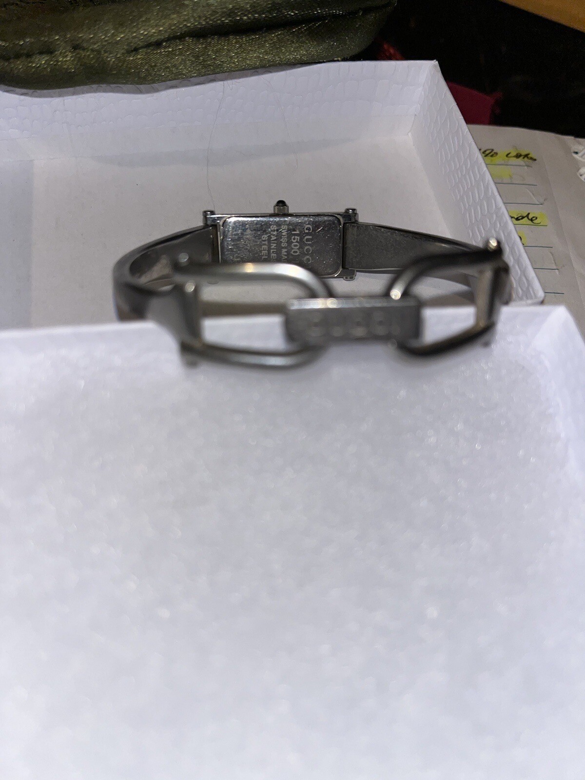 Vintage Gucci Watch 1500L 11.5mm Women’s Black X Silver 1087499 New Battery EUC