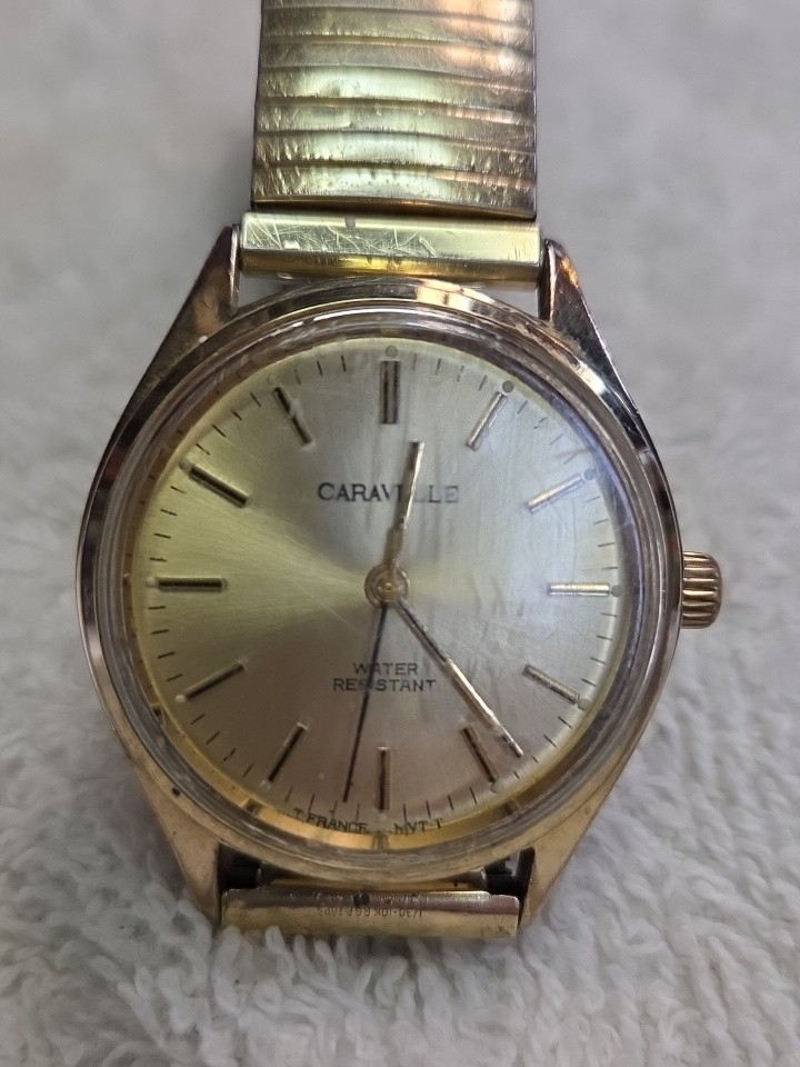Caravelle N9 T-France MVT-T Gold Tone Case Wind-up Analog Men’s Watch