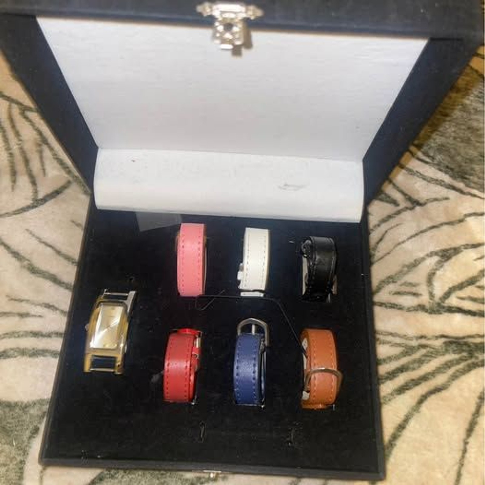 90’s Vintage .925 Sterling Silver Women’s Watch and 6 Faux Leather Watch Straps