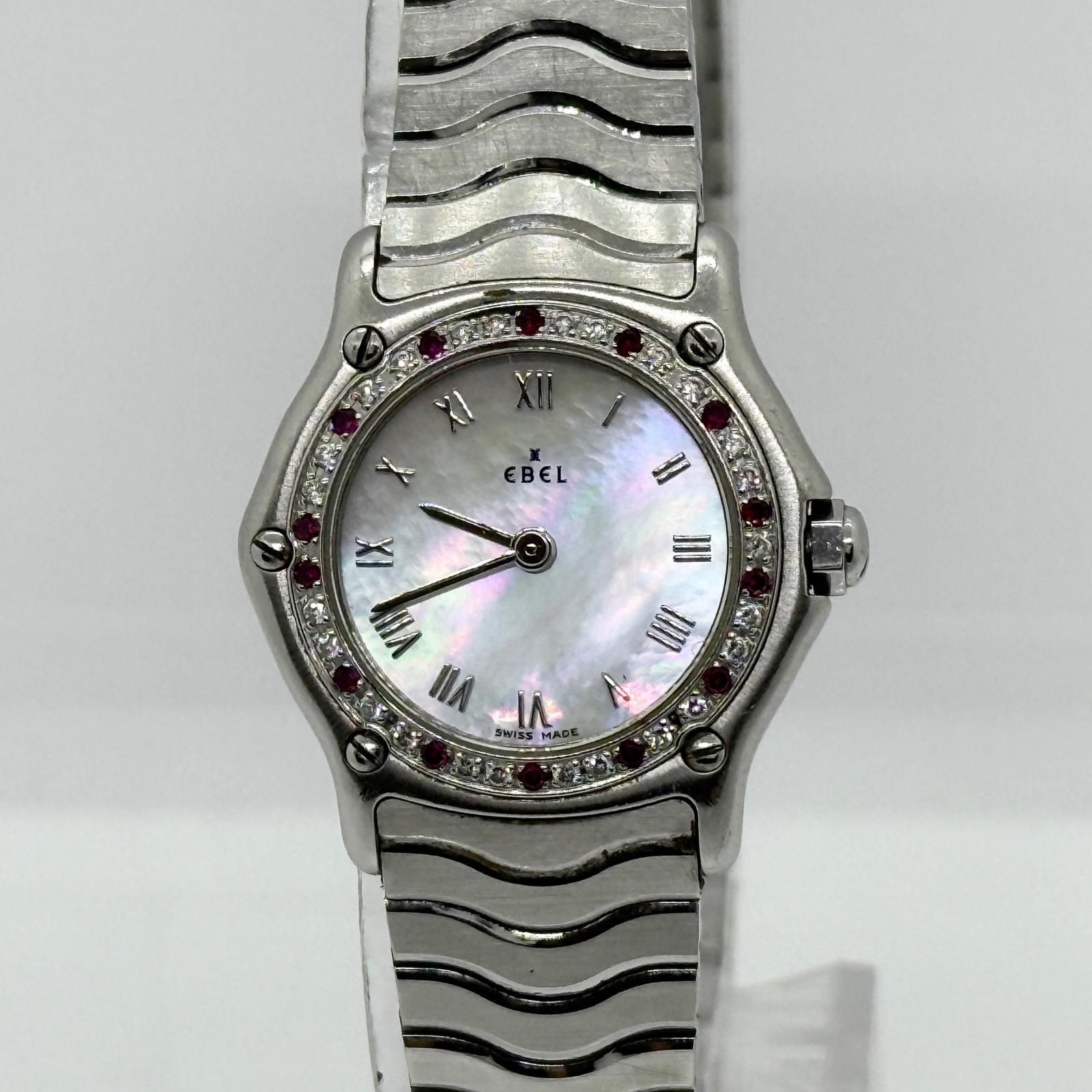 Ebel Classic Wave Diamond Bezel Ladies Quartz Watch E9157116-20 Japan 071654