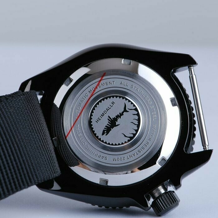 Heimdallr SKX007 Black PVD Creme Full Lume Day Date NH36A Automatic Diver Watch