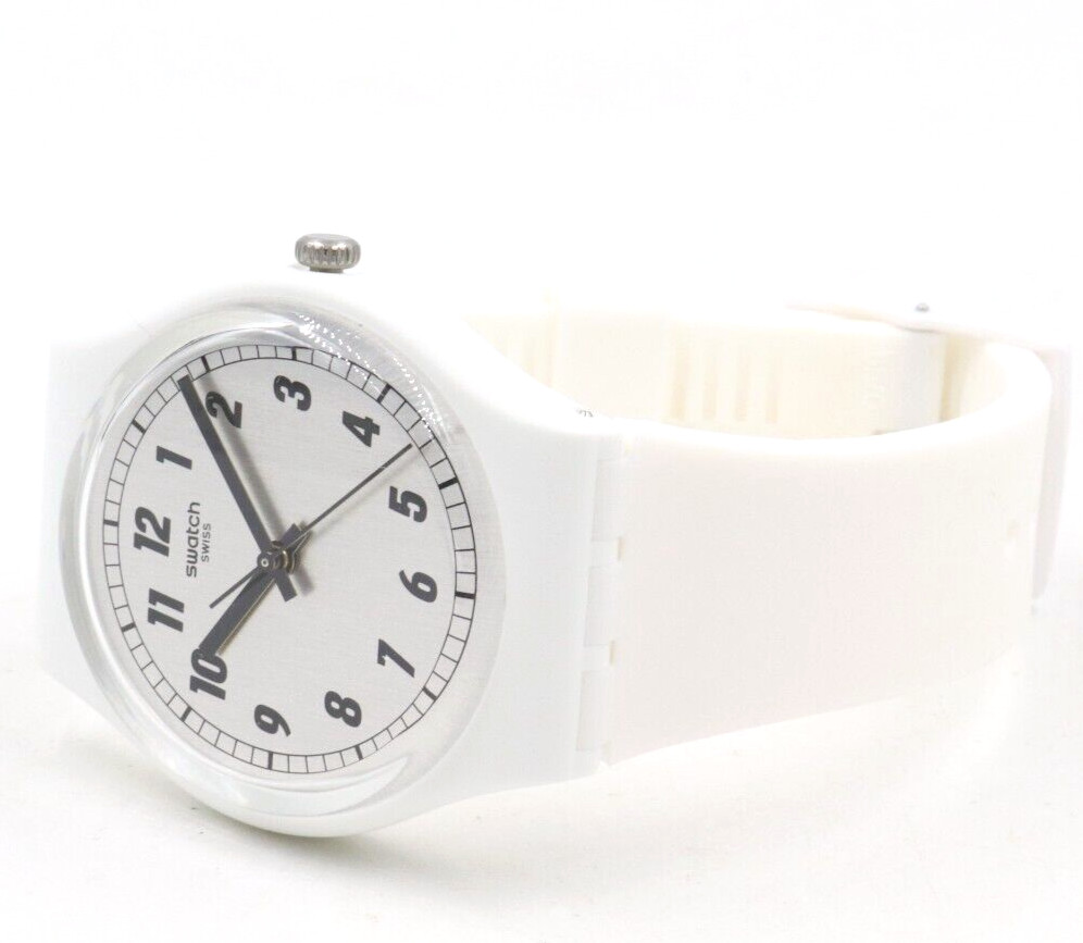 New Swiss Swatch Originals SOMETHING WHITE Silicone Watch 34mm GW194 $60