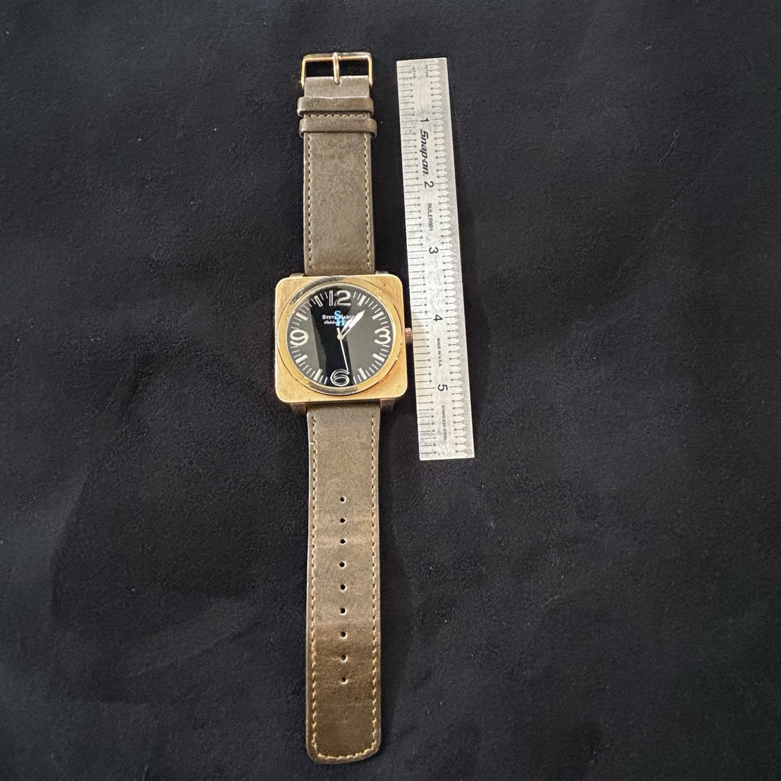Steve Harvey Celebrity Edition Watch Gold Tone Square Case Black Dial Quartz