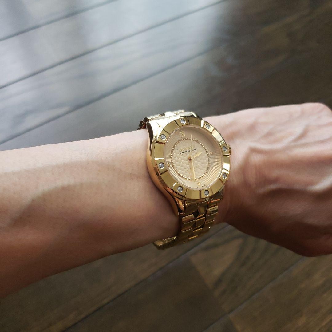 Roberto Cavalli x Franck Muller double name gold quartz Case size 40mm x 35mm