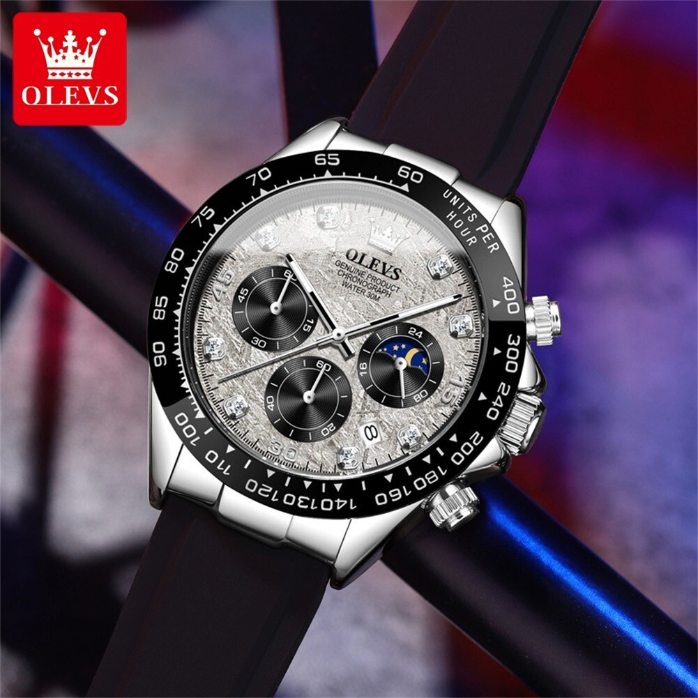 Waterproof Quartz Luxury Watch OLEVS Business Men’s Luminous Date Strap