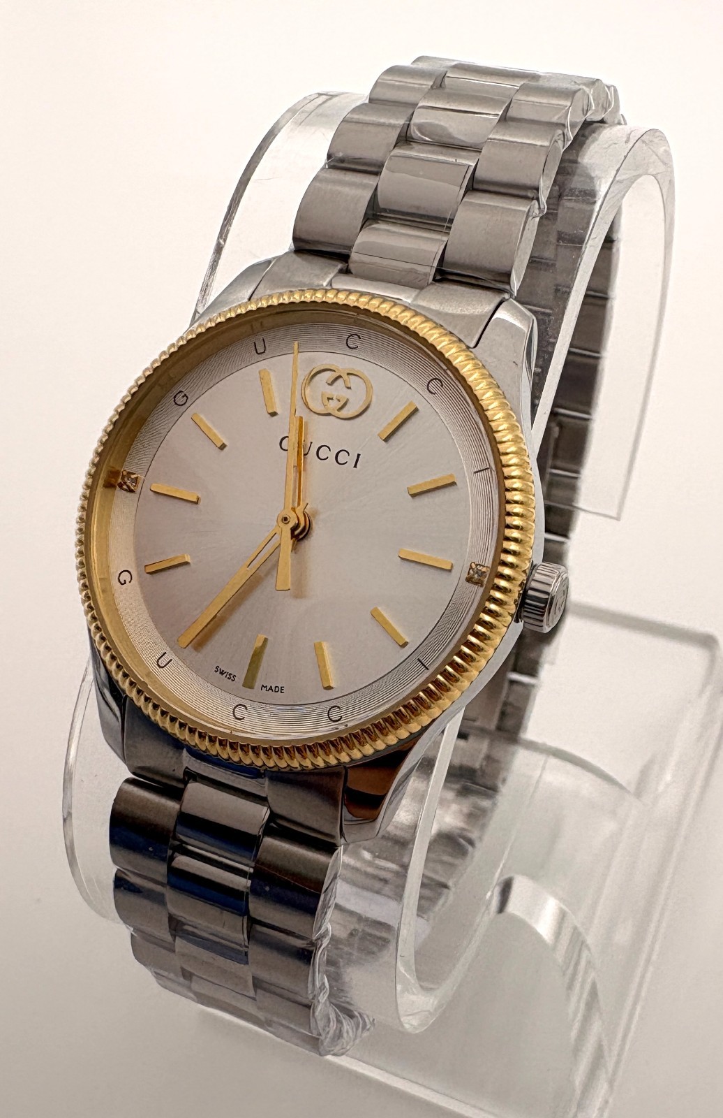 Gucci G-Timeless YA1265063 Silver Dial Stainless Steel 29mm Ladies Quartz Watch