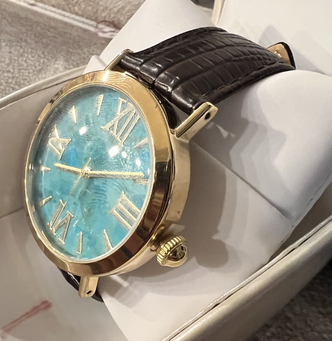 Bronzo Italia – Bronze, Stainless Steel – Turquoise Watch (Needs Battery) #8412