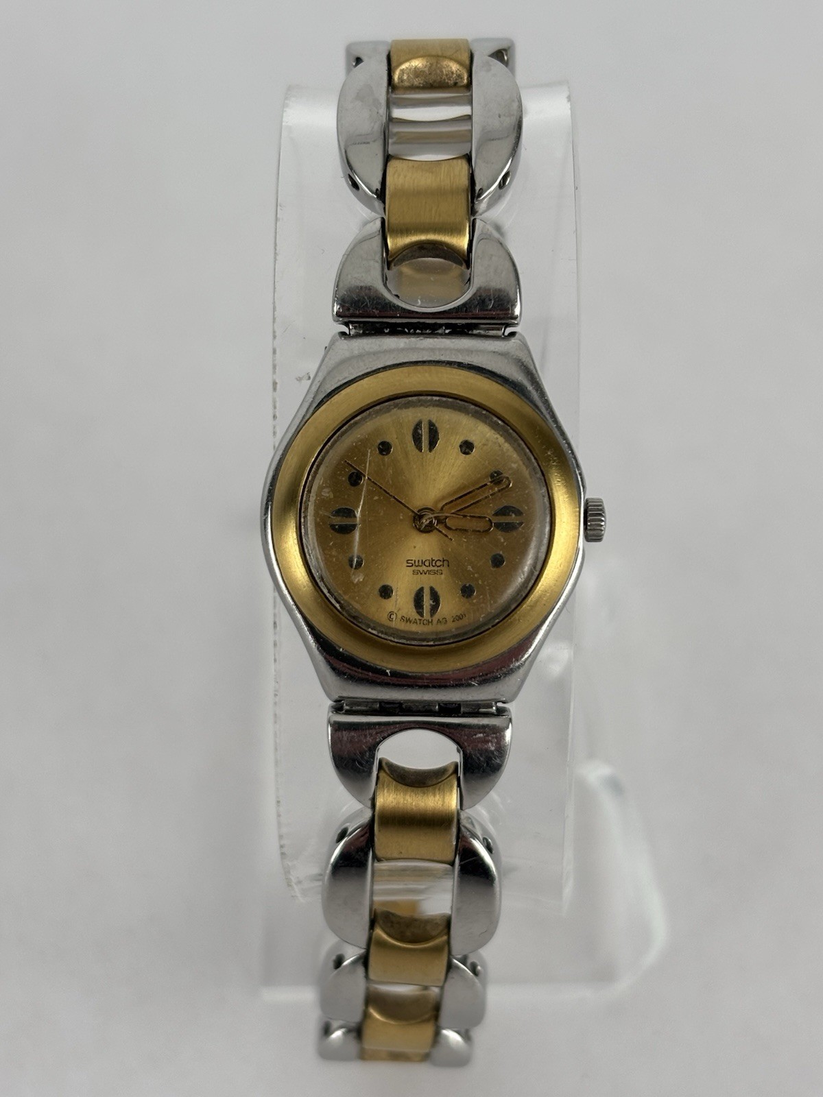 Swatch Irony Lady Sylphide 25mm Silver Tone Quartz Watch w/Bracelet &New Battery