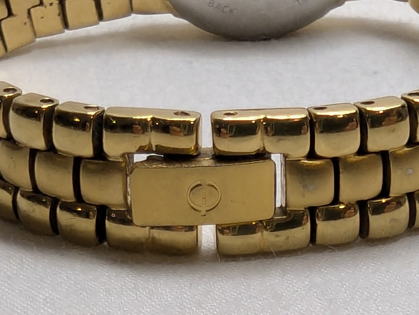 Vintage Elgin Diamond Ladies Watch Gold Tone Brushed and Polished Bracelet