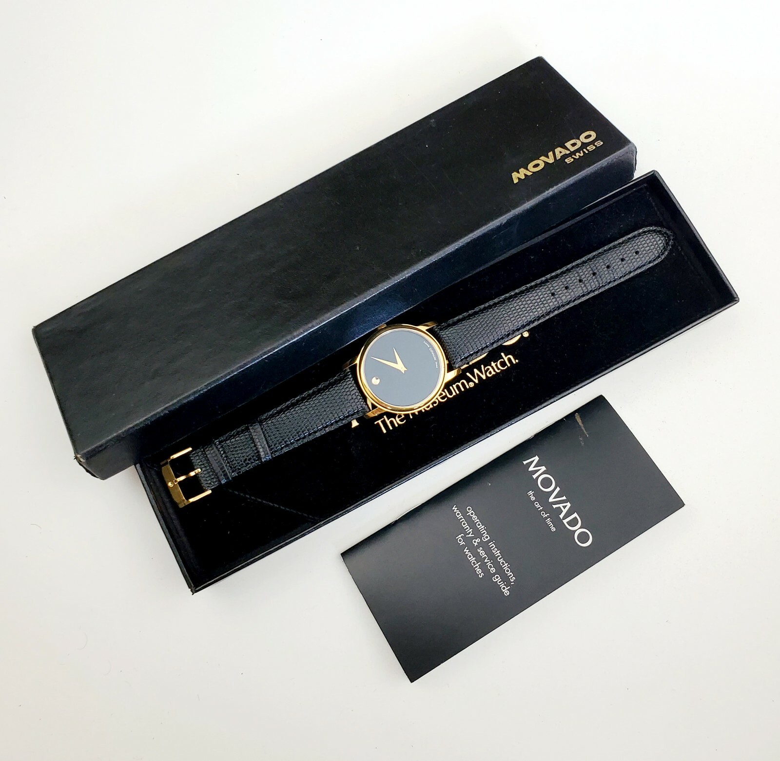 Men’s AUTHENTIC SWISS Watch MOVADO “Museum” MO.01.1.34.6002 in BOX