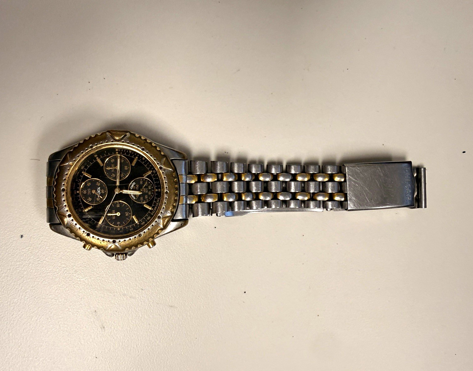 Pulsar 7T92-0CZ0 Quartz Chronograph Watch Runs Setting Issue Parts Repair