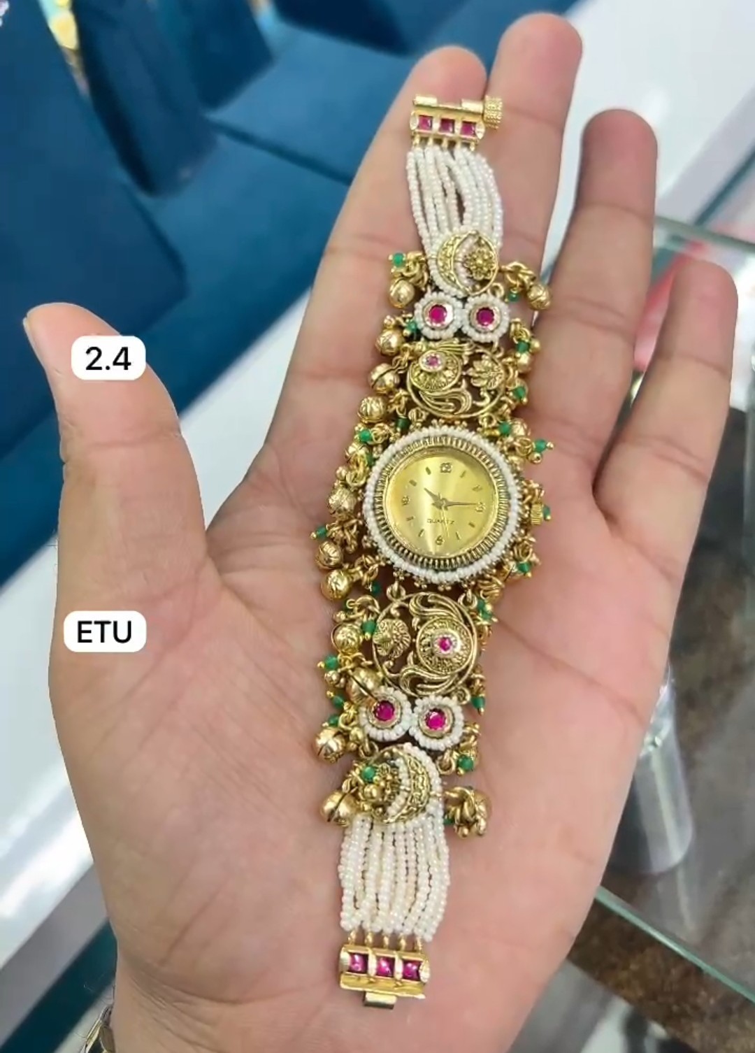 Women Rhinestone Decor Watch Analog Bracelet Casual Style Ir – Handmade in India