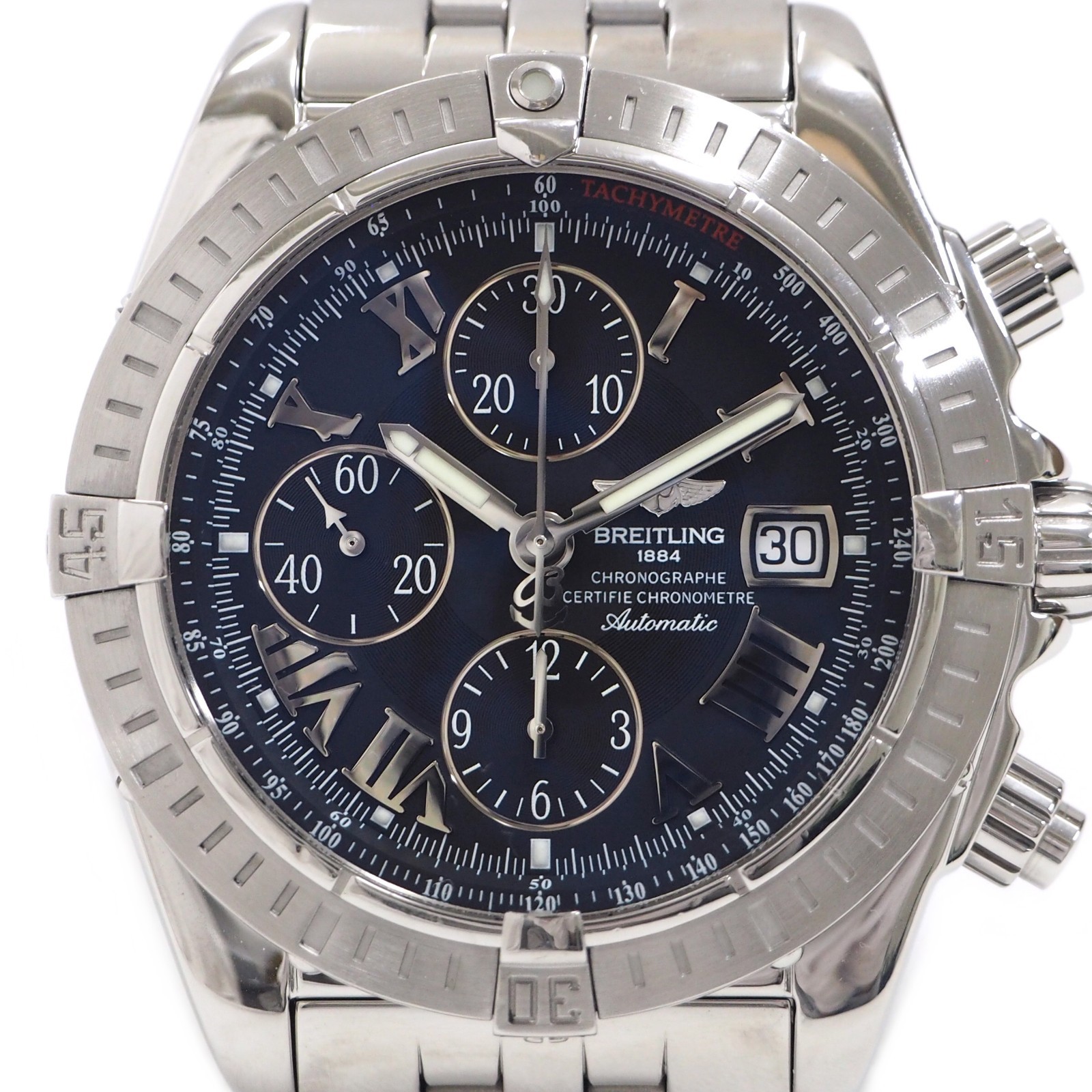 BREITLING Chronomat Evolution A13356 S. Steel Automatic Men’s Watch #1478B