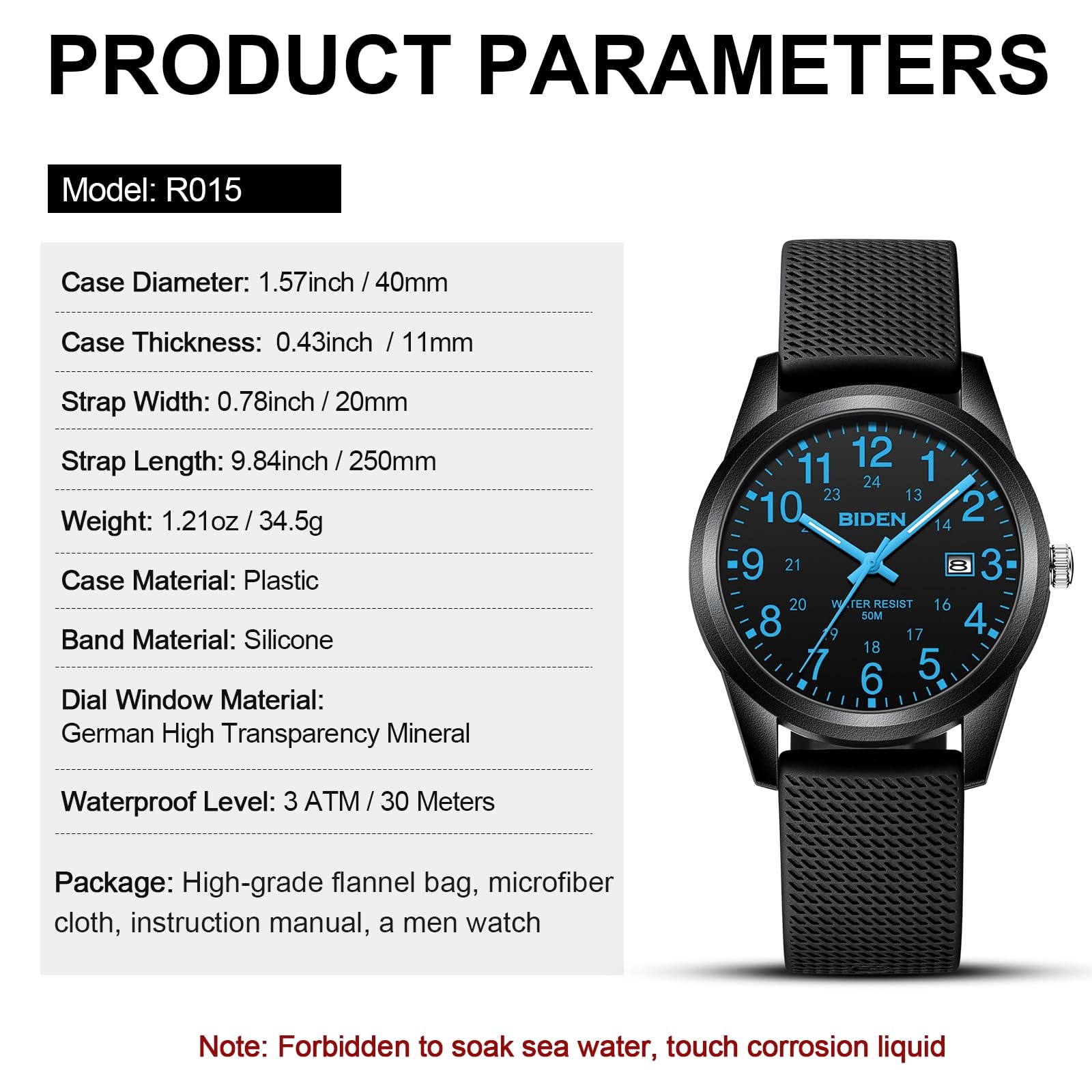 Waterproof 30M Nurse Watch Unisex Analog Quartz, Easy Read Military Time Dial