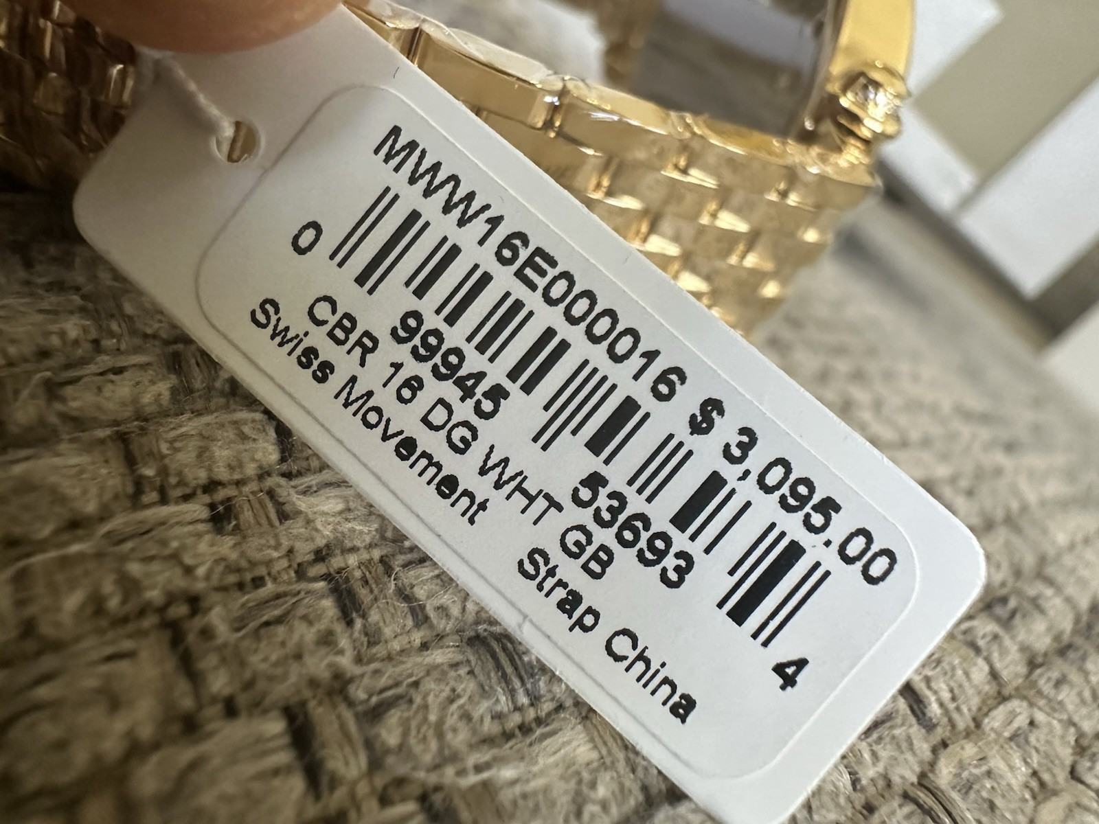 NWT MICHELE Caber Mid 18K Gold Plated Diamond Watch MWW16E000016 ( $3095+tax)