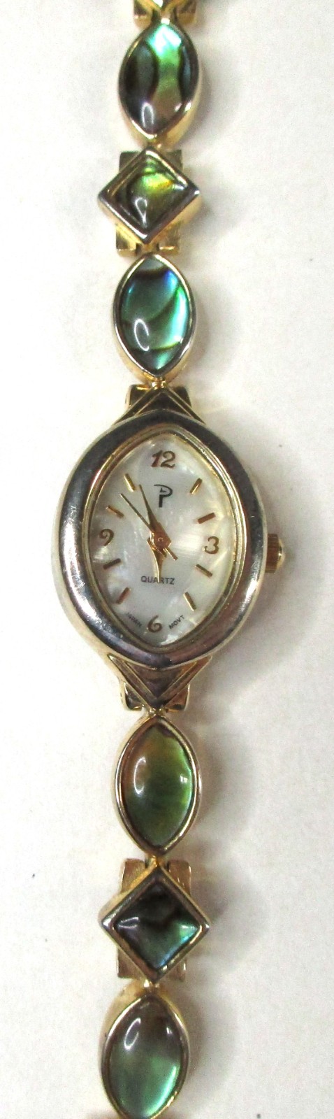 Nice Ladies Unbranded P Logo MOP Dial Gold Toned Quartz Watch