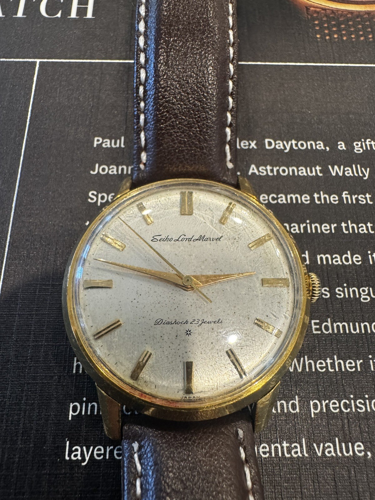 Seiko Lord Marvel J15027 • Early Crown-at-12 • 23J• Serviced• 1960s Special Dial