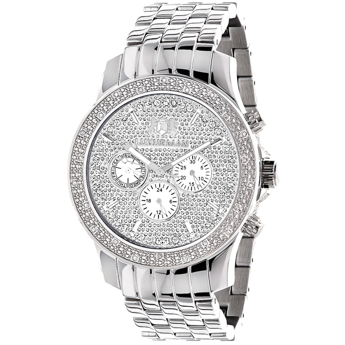 Luxurman Men’s Real Diamond Watch 0.25ct
