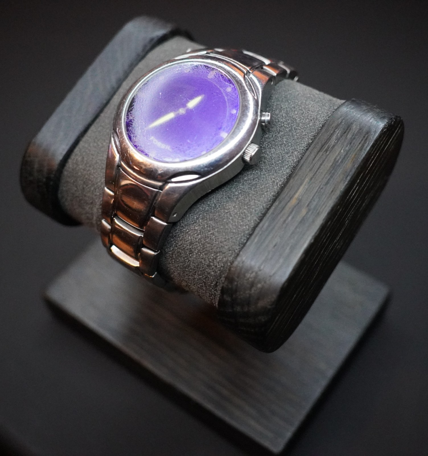 Rare Vintage FOSSIL Big Tic JR8096 Blue Quartz Animated Mens Watch