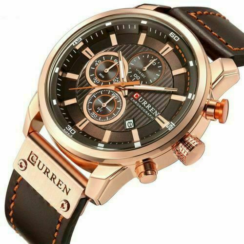 Curren Fashion Mens Sports Watches Quartz Leather Waterproof Wrist Watch Luxury