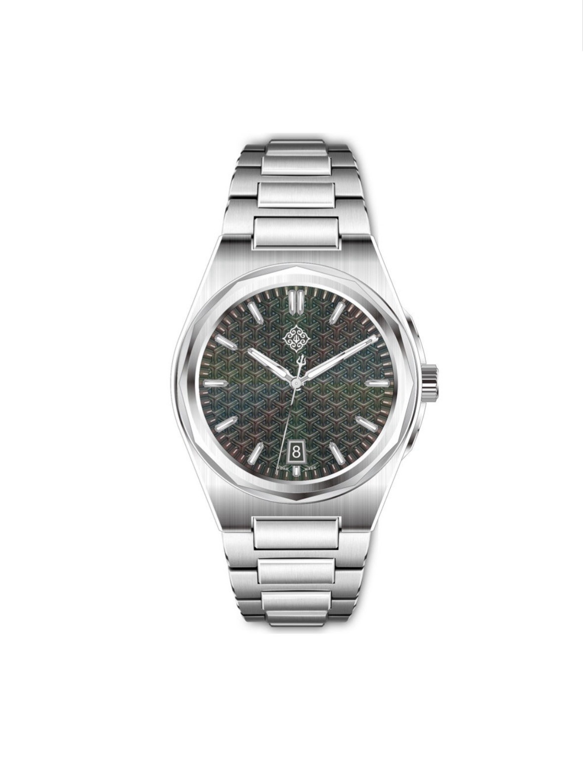 IXDAO Warrior Black Mother Of Pearl 37.5mm 316lL Steel Sapphire New Watch