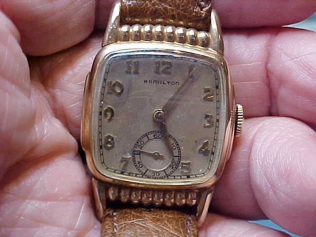 NICE VINTAGE MANS HAMILTON WATCH (ROLAND) MODEL 17J 987A MANUAL WIND 10KTGF