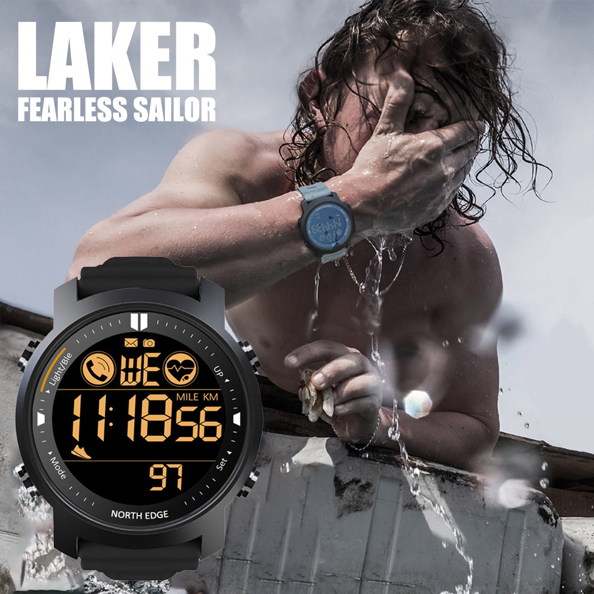 Men Sport Tactical Smart Watch Waterproof Outdoor WristWatchFor iPhone Samsung