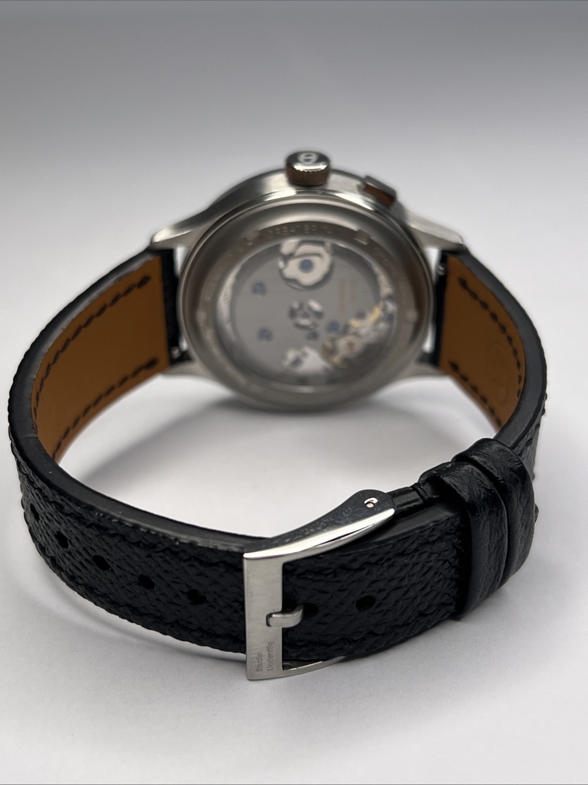 Studio Underdog Salmon Smoked LE Chronograph 38.5mm Steel Watch w/ Box & Papers