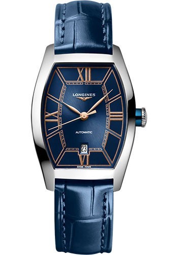 New Longines Evidenza Automatic Blue Dial Leather Women’s Watch L2.142.4.96.2