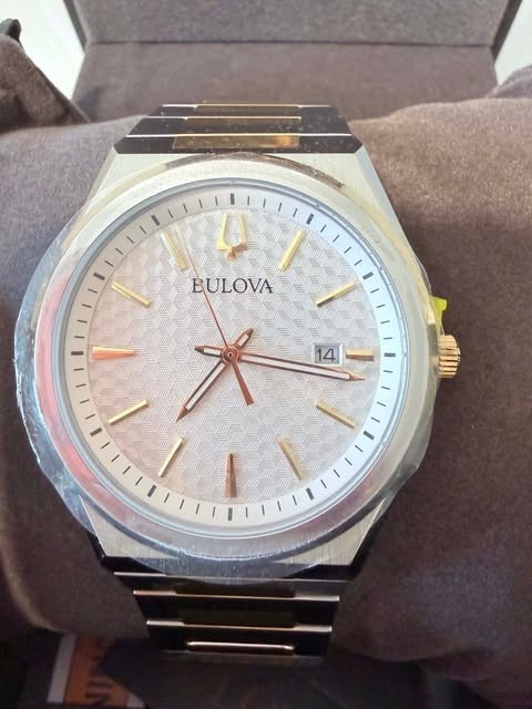 Bulova Men’s Watch 98B424 Two-Tone Silver Gold Bracelet Date Window AUTHENTIC
