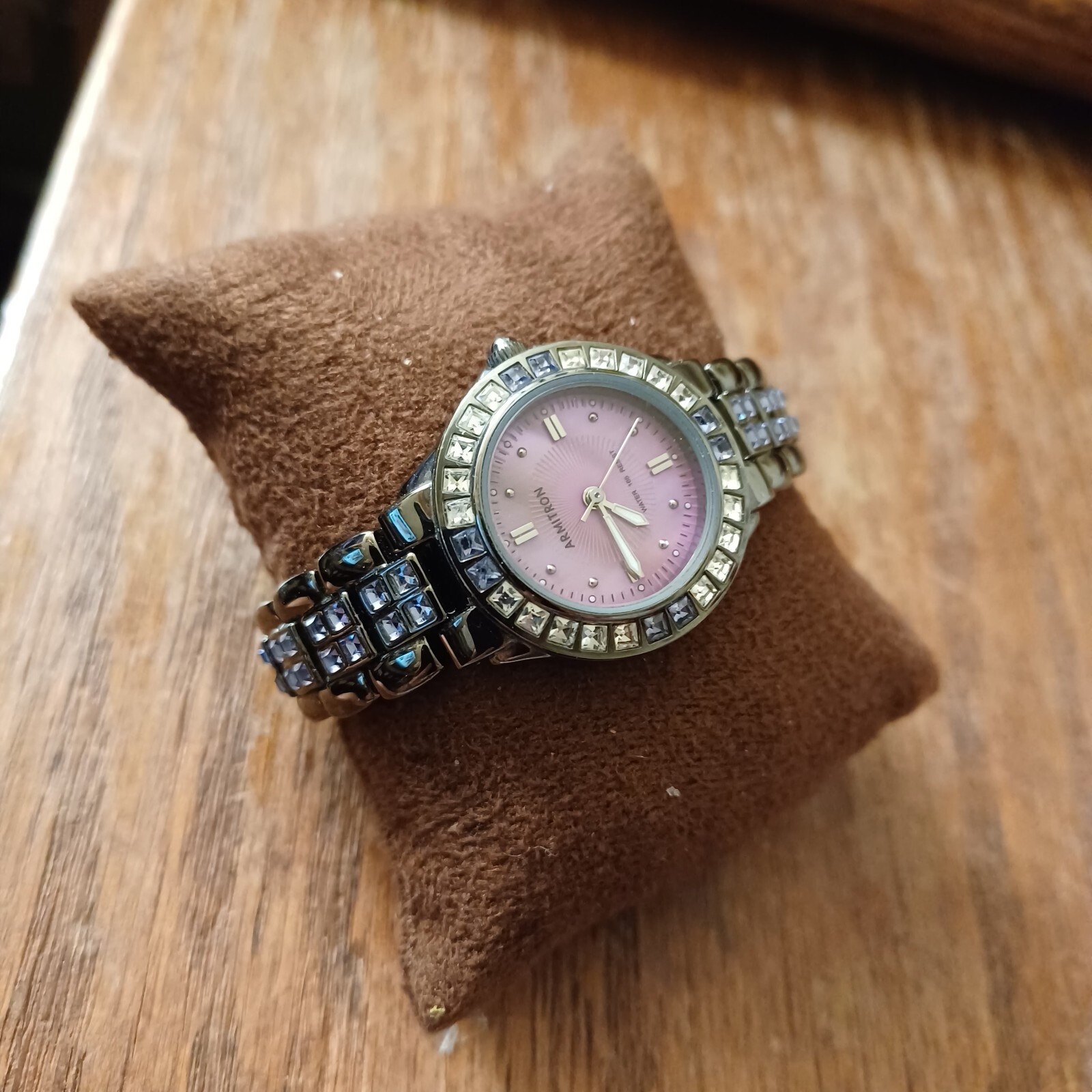 Armitron Womans Watch Purple Face, Gunmetal/dark Grey Color, Crystal Accent