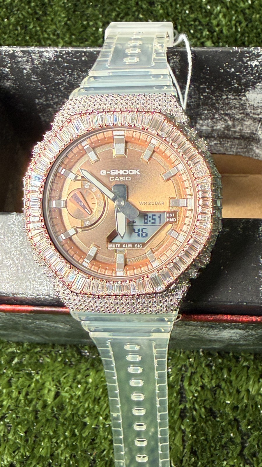 Customized Casio G-Shock Watch Pure Moissanite Iced Out – Model GA-2100