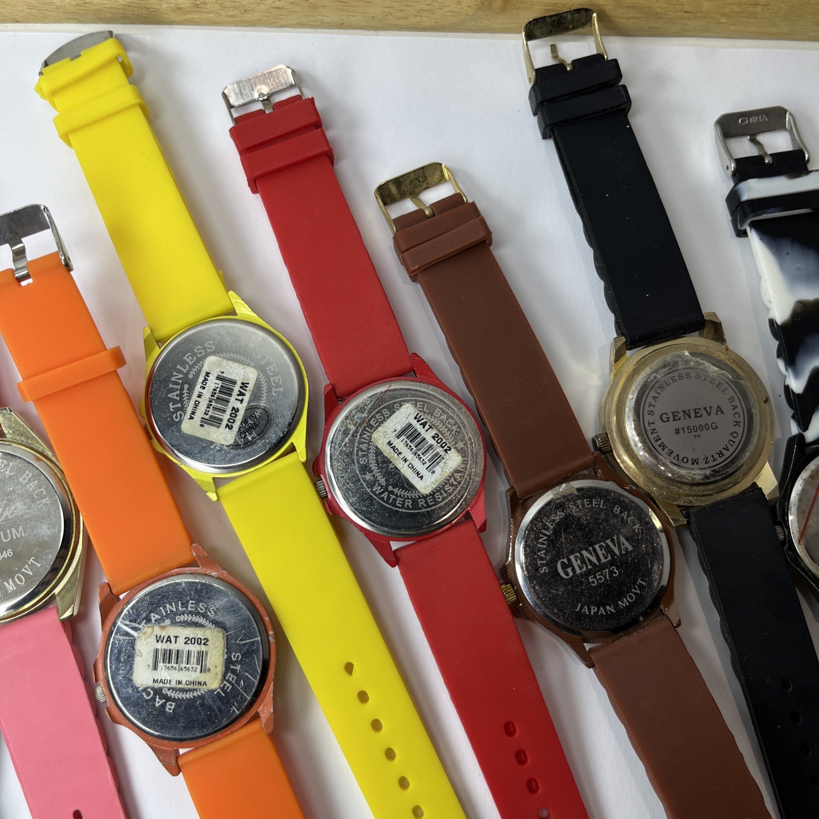 Women’s GENEVA Watches Assorted Mix LOT Of 15 ,Rubber & Leather Band Watches