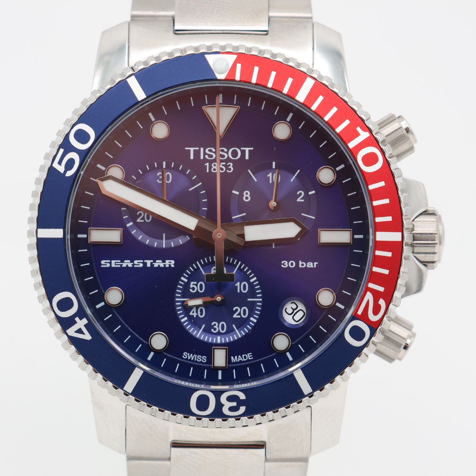 Tissot Seastar 1000 Chronograph Pepsi Blue Quartz Watch T1204171104103 🔵🔴
