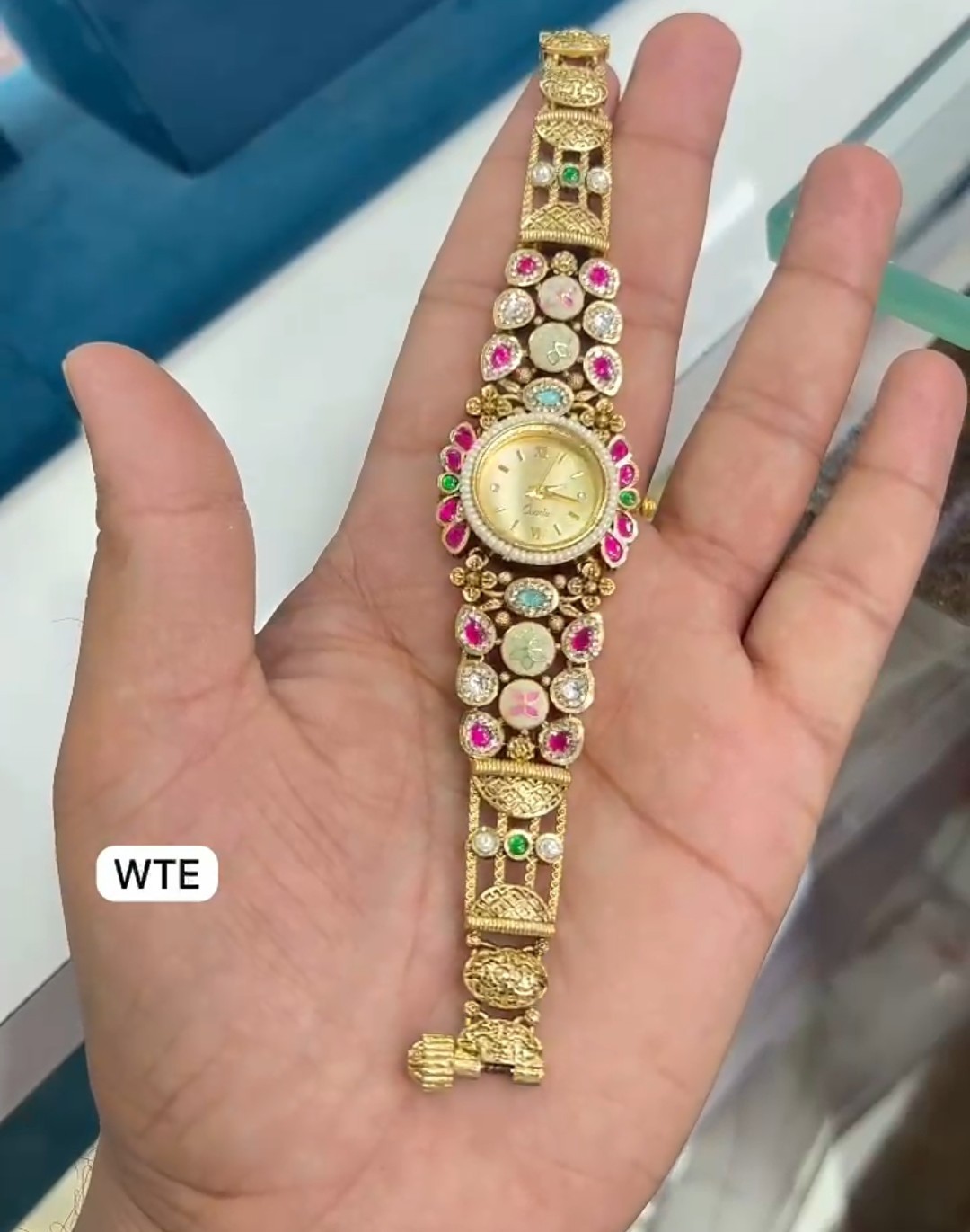 Women Rhinestone Decor Watch Analog Bracelet Casual Style Ir – Handmade in India