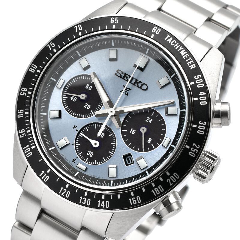 SEIKO PROSPEX SBDL109 SPEEDTIMER Solar Chronograph Watch Blue Black Panda 41.4mm
