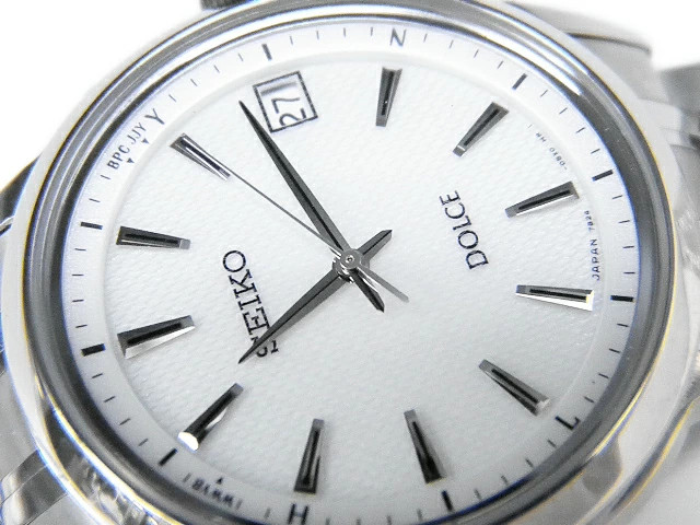 Seiko SADZ163 Mens Solar Radio Watch Titanium 38.7mm White Dial Used