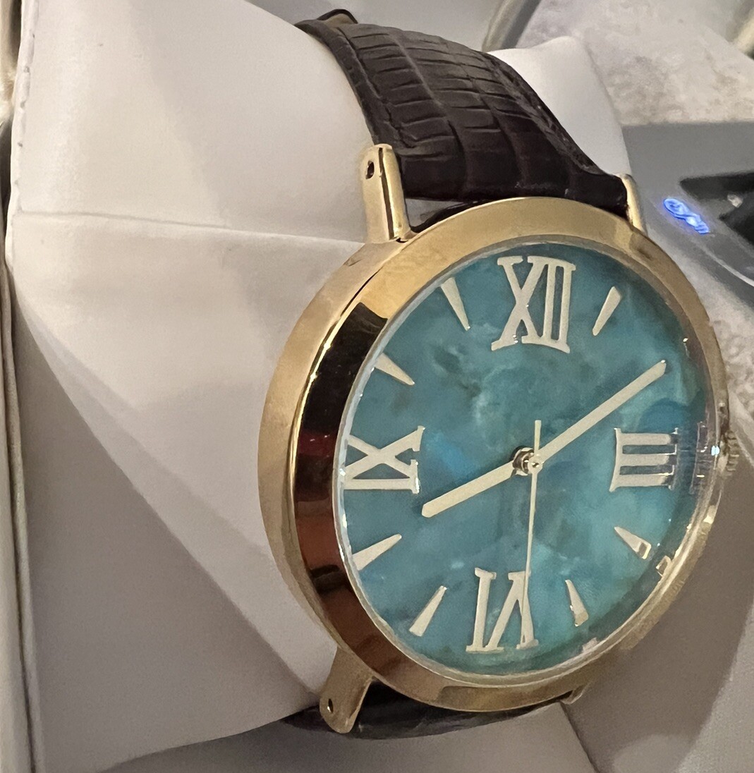 Bronzo Italia – Bronze, Stainless Steel – Turquoise Watch (Needs Battery) #8412