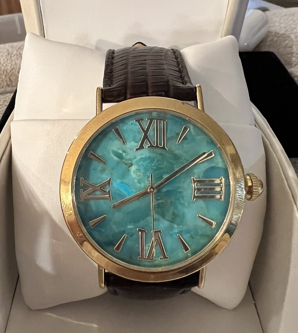 Bronzo Italia – Bronze, Stainless Steel – Turquoise Watch (Needs Battery) #8412