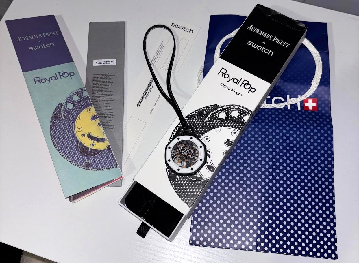 Swatch x AP OCHO NEGRO black Royal Pop Brand New with Box